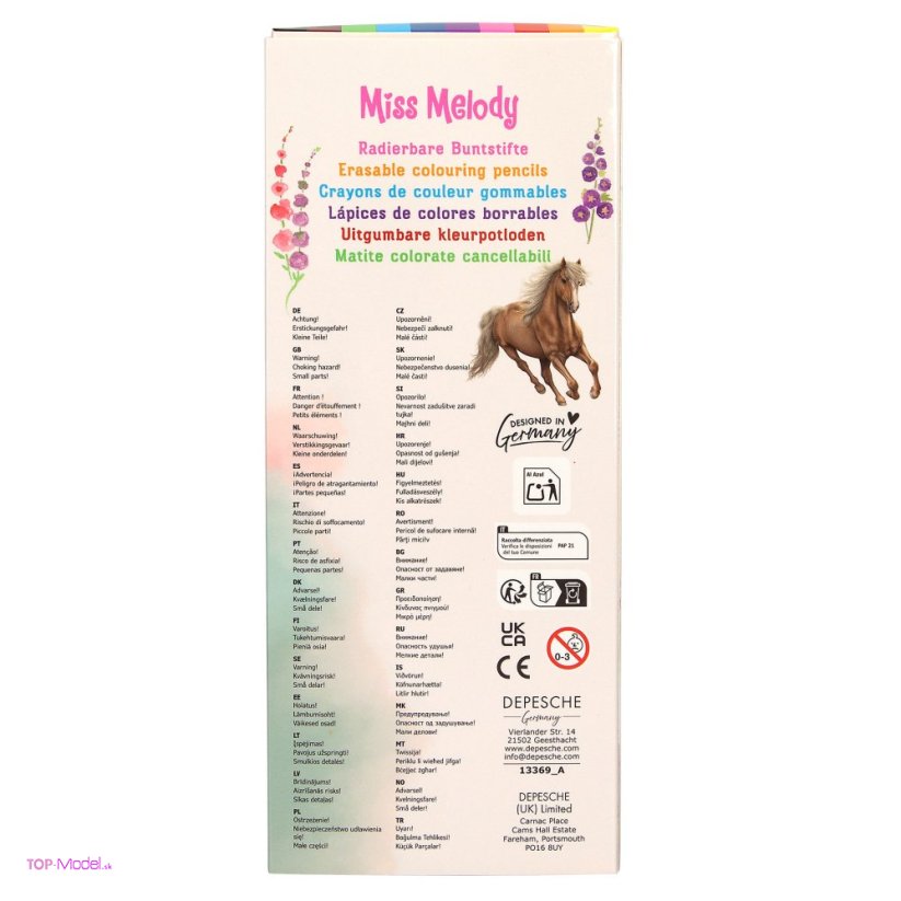 Pastelky s gumou Miss Melody