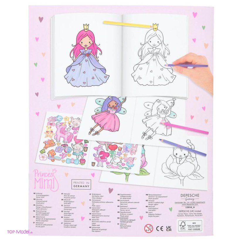 Kreatívny zošit Princess Mimi Omaľovánka