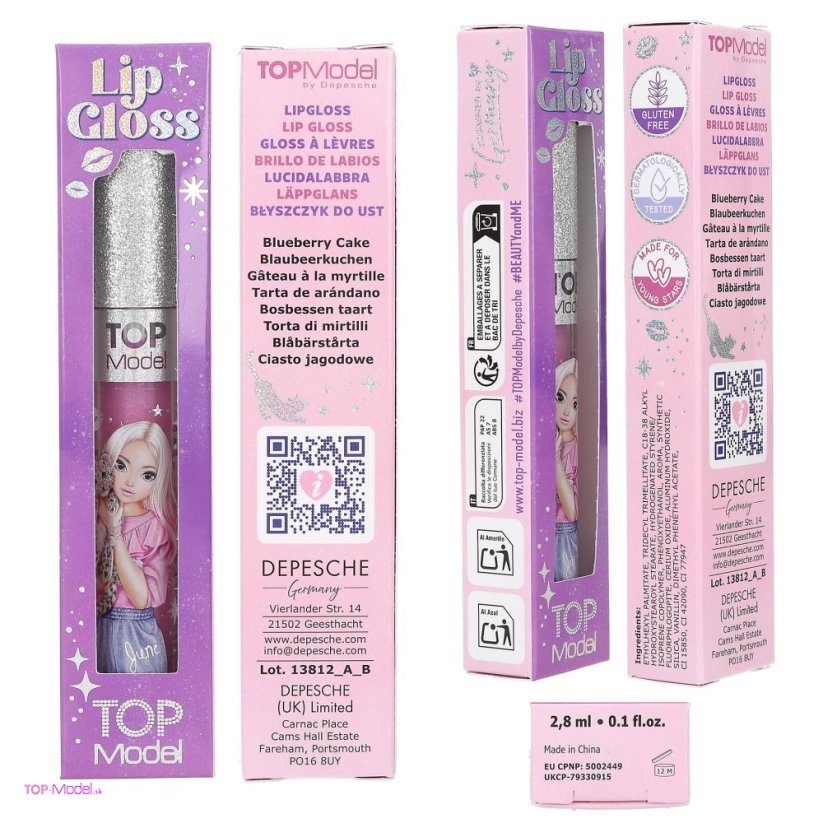 Lesk na pery TOPModel glitter strieborný