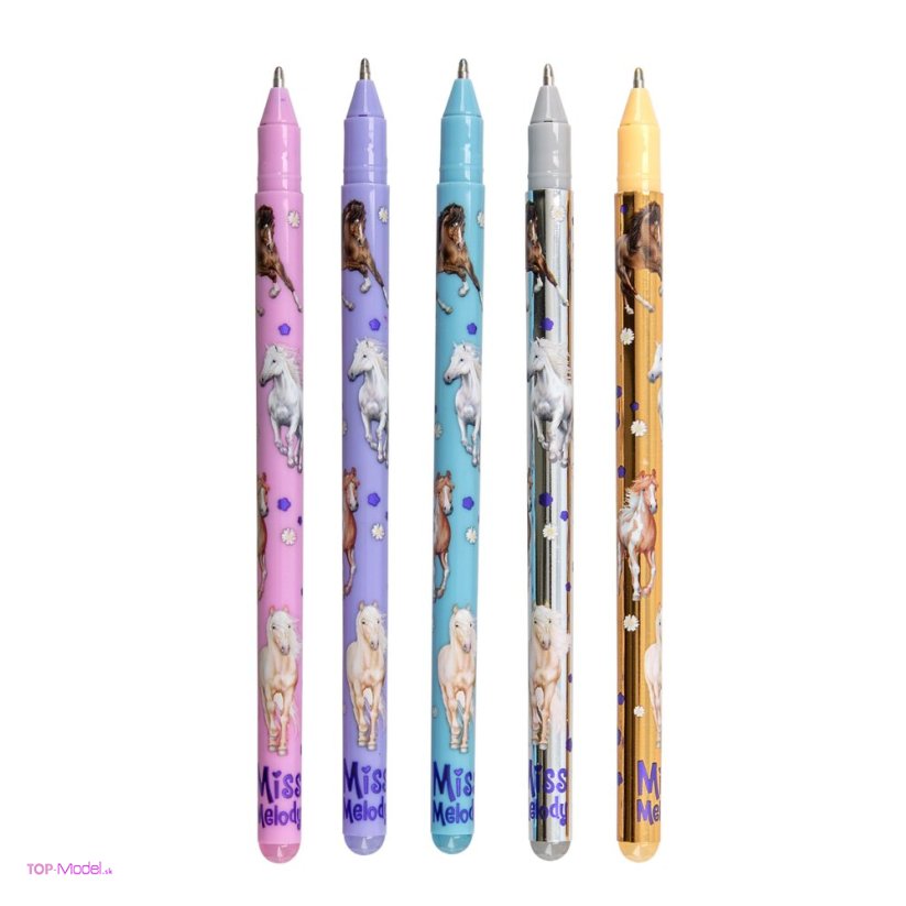 Glitrové gelové perá Miss Melody