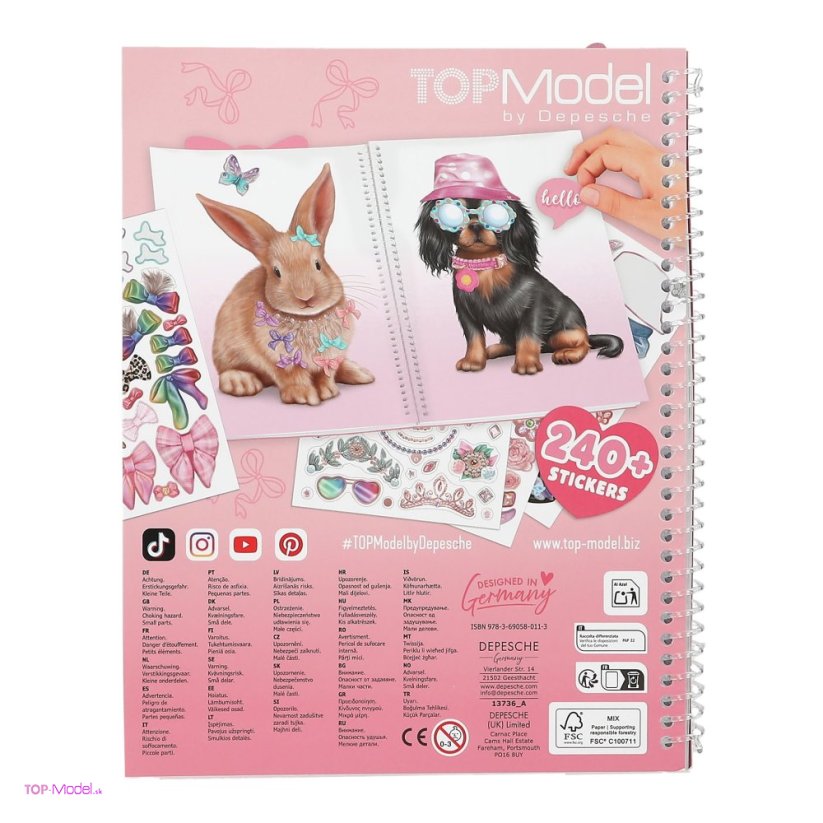 Kreatívny zošit TOPModel Dress me up CUTE ANIMALS