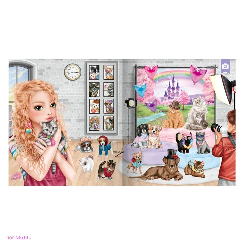 Kreatívny zošit Top Model Stickerworld KITTY&DOGGY